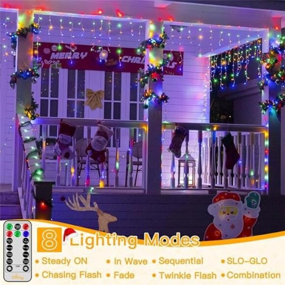 Lights for Outside 486LED 40FT, Multicolor Christmas Light Remote 8Modes Timers - Picture 3 of 7